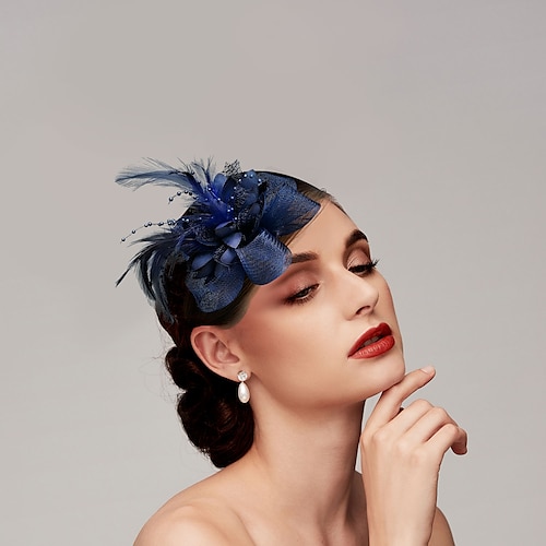 

Fascinators Elegant & Luxurious Feathers Hats Headwear with Beading Floral 1pc Wedding Horse Race Ladies Day Headpiece
