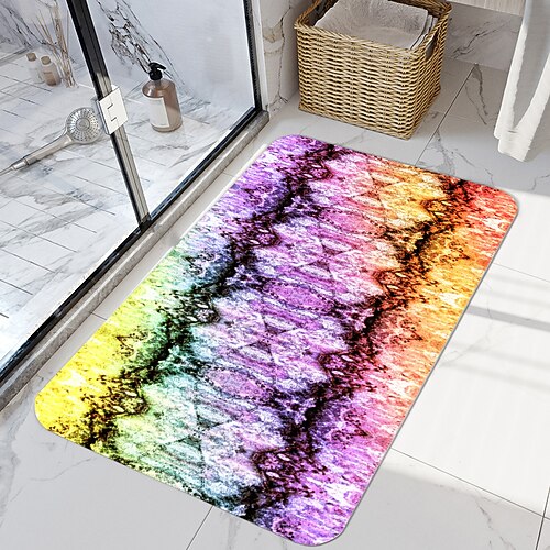 

Color Geometry Series Digital Printing Floor Mat Modern Bath Mats Nonwoven / Memory Foam Novelty Bathroom