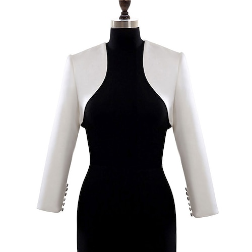 

Long Sleeve Pure / Elegant Satin Event / Party / Wedding Party Shawl Wrap / Shawls / Women's Wrap With Button