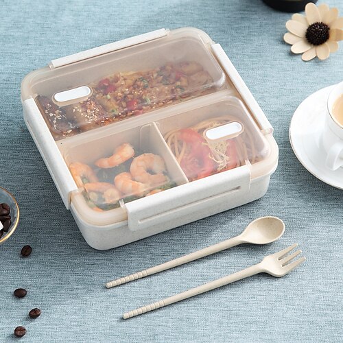 

1100ml Microwave Japanese Bento Box Heating Single Layer Double Layer Student Adult Square Fruit Box Plastic Lunch box