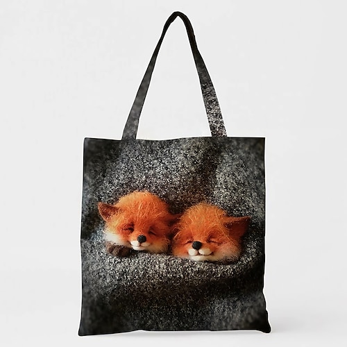 

Unisex 3D Print Tote 3D Tote Bag Oxford Cloth Print 3D Daily Going out Sillver Gray Black