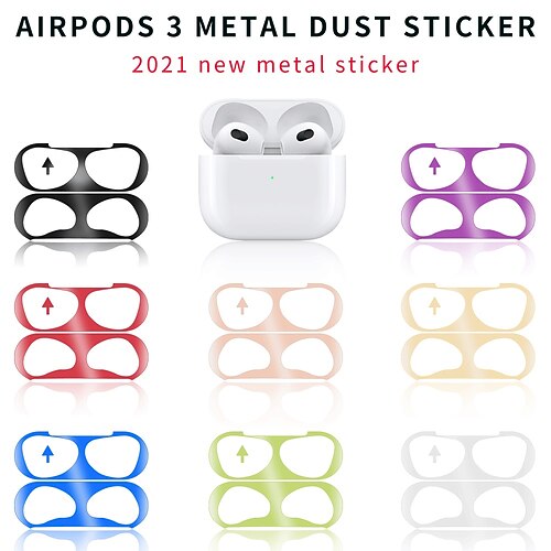 

Dustproof sticker for AirPods 3 Shockproof Dustproof Solid Color Metal