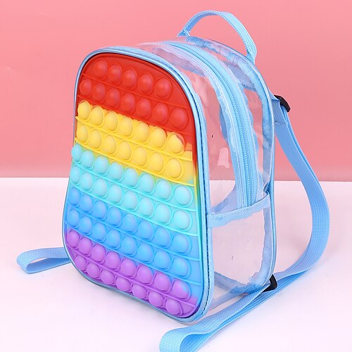 

Unisex Backpack Kids' Bag Rubber Zipper Cartoon Daily Outdoor Pink Rainbow