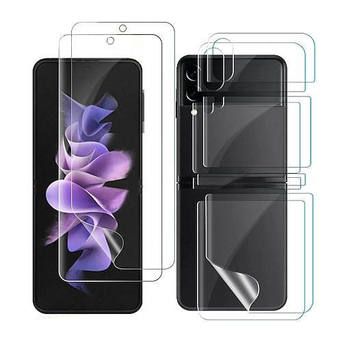 

[2 Sets] Soft Tpu Screen Protector Compatible For Samsung Galaxy Z Flip 3 5G Premium Quality Edge To Edge Full Coverage High Definition Bubble-Free