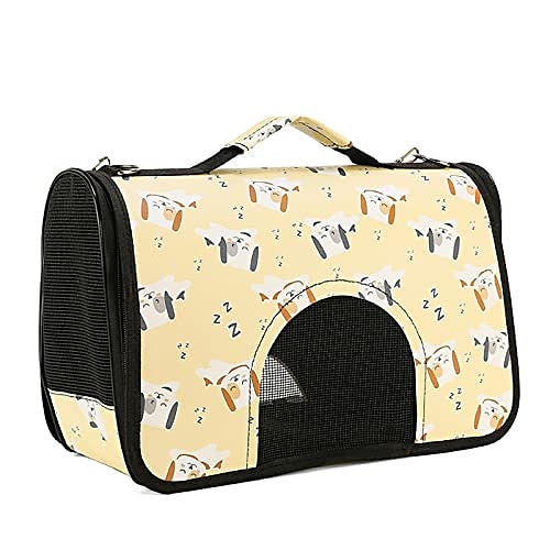 

Cat Carrier Soft-Sided Pet Travel Carrier Bag for Cats Dogs Puppy Comfort Handbag Portable Outdoor Pet Bag (Beige, Small)