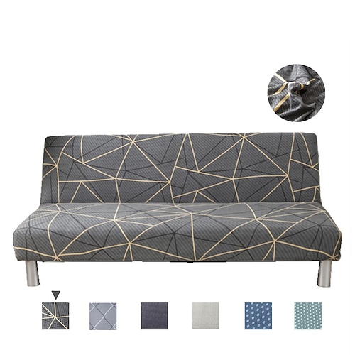

Stretch Futon Cover Sofa Slipcover Elastic Couch Armless Geometric Plaid High Elasticity Four Seasons Universal Super Soft Fabric