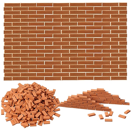 

Mini Bricks Tiny Bricks for Landscaping Miniature Bricks Model Brick Wall Small Bricks for Crafts Realistic Fake Bricks Mini Blocks for Dollhouse Mini Garden Accessories