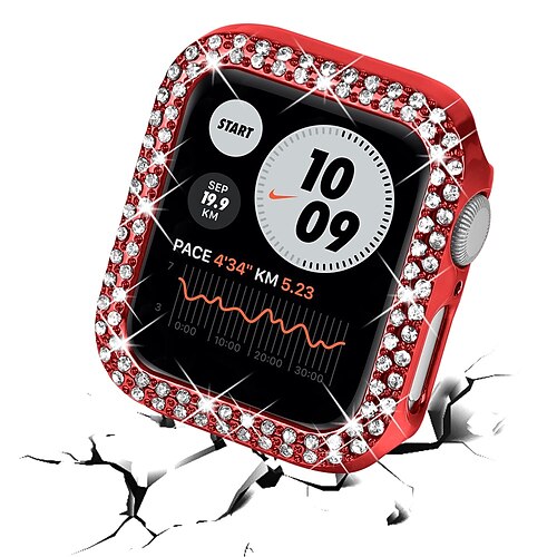 

1 confezione Guarda caso Compatibile con Apple Watch Ultra / SE, Series 8/7/6/5/4/3/2/1 49/45/44/42/41/40/38mm Diamante Bling Tutto intorno protettivo Resistente agli urti PC Guarda Copertina