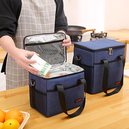 

Large Lunch Bag Cooler Bag Insulated Picnic Bag With Shoulder Strap For Picnic Beach Office Work School