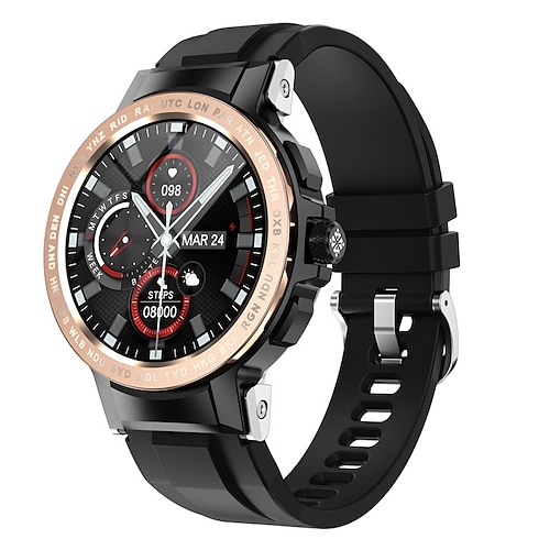 

E19 Reloj inteligente 1.28 pulgada Smartwatch Reloj elegante Bluetooth Podómetro Seguimiento del Sueño Monitor de Pulso Cardiaco Compatible con Android iOS Hombre Larga espera Rastreador de pasos