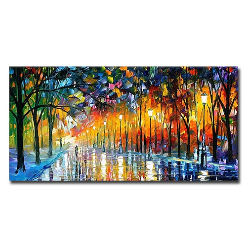 

Oil Painting Handmade Hand Painted Wall Art Nordic Modern Abstract Walking Down The Street Home Decoration Decor Stretched Frame Ready to Hang