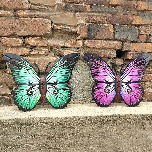 

Large Metal Butterflies Hanging Wall Art Sculpture Creativity Garden Butterfly of Wall Decoration for Home and Garden Outdoor Decoration Statues Miniatures Sculptures