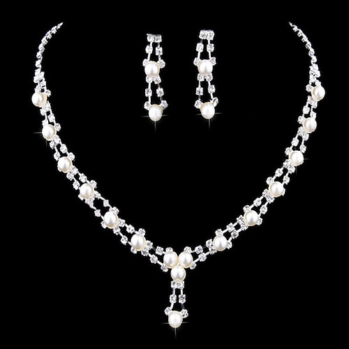 

Pendant Necklace Cubic Zirconia Imitation Pearl Women's Geometrical Cute Wedding Geometric Necklace For Wedding Festival