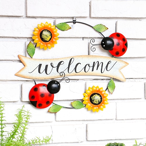 

Metal Bumble Bee Garden Decoration Room Decor Wall Art Welcome Sign Rust Resistant For Hung On Fences And Posts