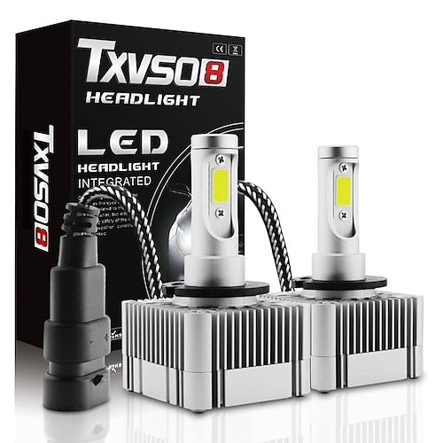 

TXVSO8 D1S D3S Led Headlight Bulb Plug Play 2 Side 360 Degree Universal Car Accessories Canbus Error Free LED Headlight Replace 6000K 55W 11000LM Auto lights Built-in LED Driver