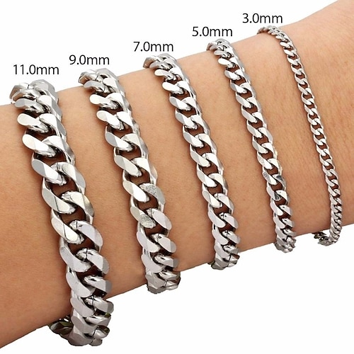 

hot selling fashion personality stainless steel bracelet six-sided grinding cuban bracelet jewelry