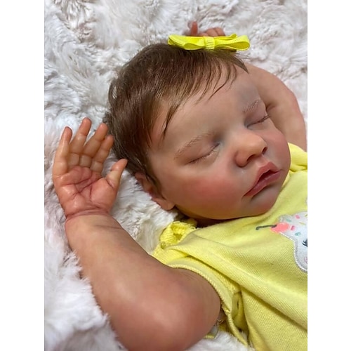 

19 inch Baby Dolls Cute Realistic Soft Silicone Vinyl Dolls Newborn Baby Sleeping Dolls with Closed Eyes