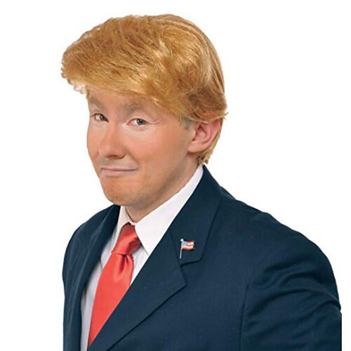 

Trump Wigs Blonde Wigs for Men Short Natural Straight Wigs Cos play Costume Wigs