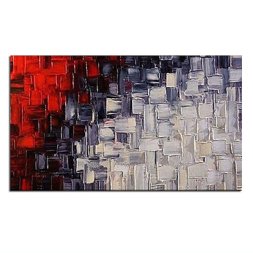 

Oil Painting Handmade Hand Painted Wall Art Knife Red Black White Color Block Abstract Home Decoration Decor Rolled Canvas No Frame Unstretched