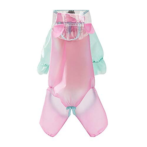 

Pet Dog Soft Raincoat Warm Waterproof 4 Feet Hooded Raincoat Teddy Small Puppies All-Inclusive Waterproof Pet Clothing,Standard,S