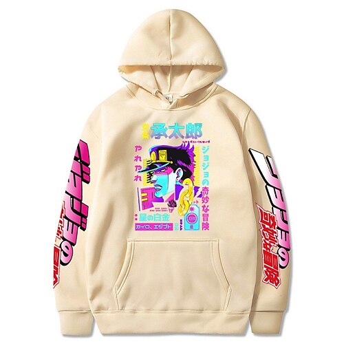 

JoJo's Bizarre Adventure Stardust Crusaders Kujo Jotaro Hoodie Anime Cartoon Anime Harajuku Graphic Kawaii Outerwear For Men's Women's Unisex Adults' Hot Stamping 100% Polyester