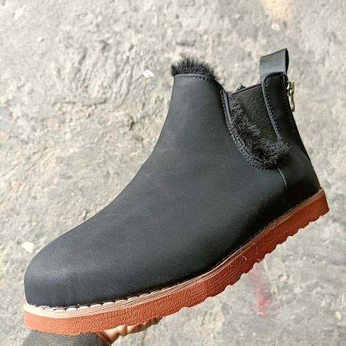 

Mujer Botas Pluma peluda Botines Botines Invierno Tacón Plano Dedo redondo Ante Mocasín Leopardo Leopardo Negro