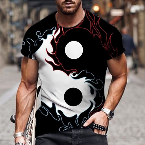 

Homens Unisexo Camiseta Estampas Abstratas Fofoca Gola Redonda Preto Impressão 3D Diário Feriado Manga Curta Imprimir Roupa Designer Casual Grande e Alto / Verão / Verão