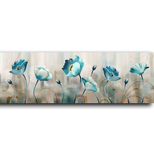 

Oil Painting Handmade Hand Painted Wall Art Blue Flowers Abstract Home Decoration Decor Stretched Frame Ready to Hang