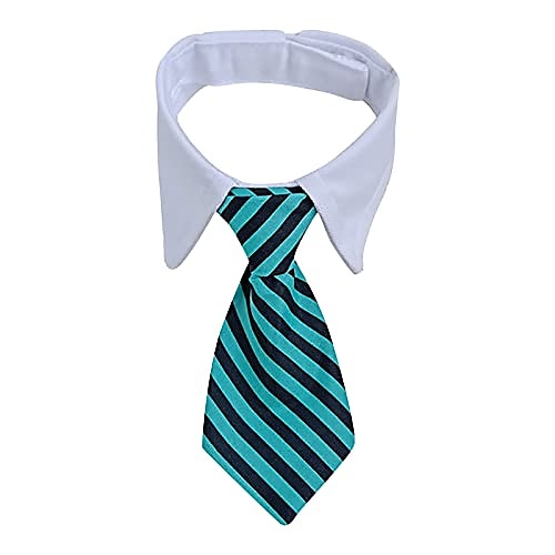 

Pet Striped Neck Tie Adjustable Pet Formal Tuxedo Costume Bowtie Collar Gentleman Bow Ties for Medium Dogs and Cats(Sky Blue)