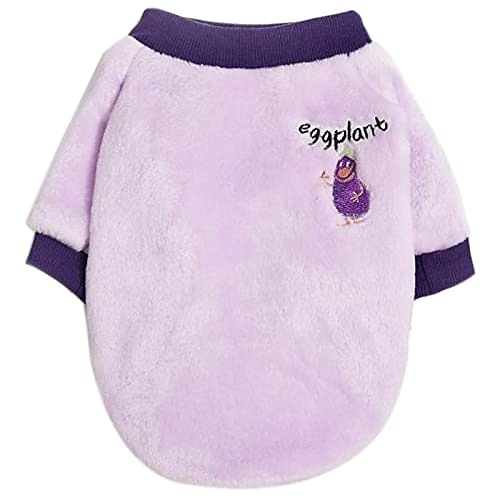 

Warm Plush Dog Vest for Winter Soft Fleece Lining Sweater for Small Dog Cat Lovely Puppy Kitten Clothes (Purple, Small)