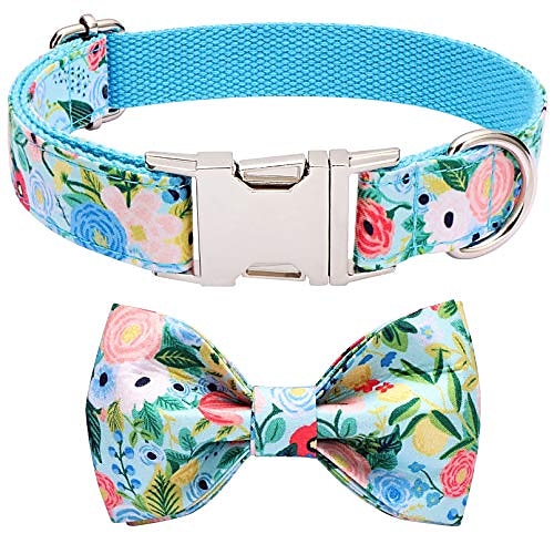 

Bowtie Dog Collar and Cat Collar, Durable Adjustable and Comfortable Cotton Collar for Small Medium Large Dogs and Cats