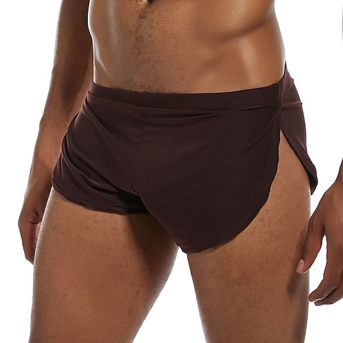 

Herre Underdele Ren farve Ultratynd Varm Mode Hjem Seng spa Nylon Åndbart Kort bukser Shorts Sommer Hvid Sort / Blødt