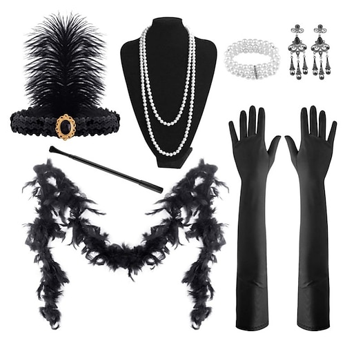 

The Great Gatsby Charleston Retro Vintage 1950s Roaring 20s 1920s The Great Gatsby All Seasons Headpiece Flapper Headband Accesories Set Women's Adults' Costume Head Jewelry Necklace / Earrings