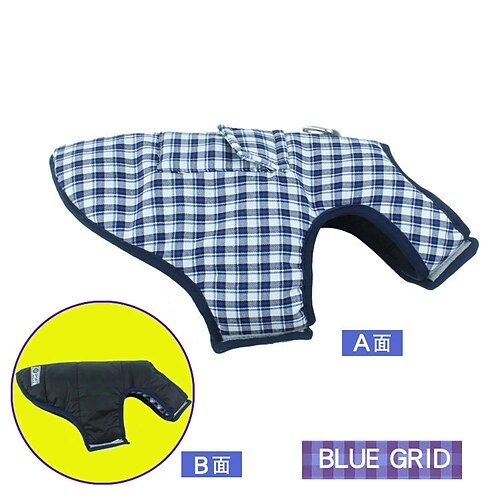 

cane gatto cappotto plaid fantasia animale adorabile carino abbigliamento quotidiano casual / quotidiano vestiti per cani vestiti per cuccioli vestiti per cani morbido blu costume per ragazza e