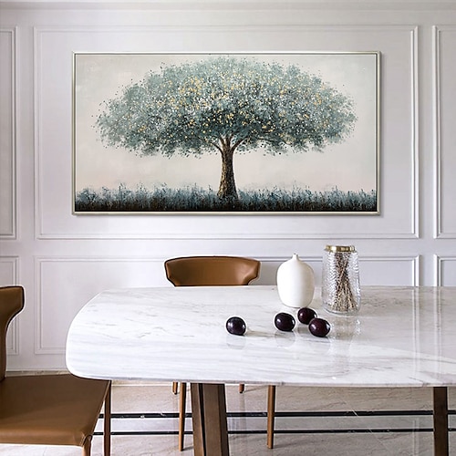 

Handmade Oil Painting Canvas Wall Art Decoration Abstract Plant Painting The Tree of Prosperity in Full Bloom for Home Decor Rolled Frameless Unstretched Painting