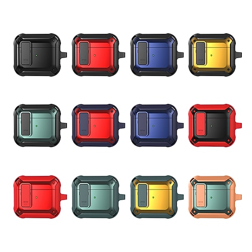 

Case Cover 2021 with Lock Military Armor Cool Case for AirPod 3 Case with Keychain for Men Women Hard Shell Shockproof Air Pod 3 Protective Case for AirPods 3 Charging Case