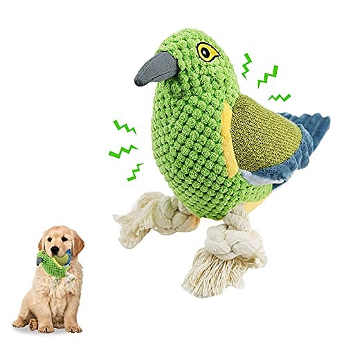 

Plush Squeaky Dog Toys for Large Medium Puppy Dogs Durable Interactive Chew Toys for Teeth Cleaning, Training and Reduce Boredom Cute Crinkle Dogs Toy Bird