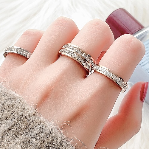 

longrui japanese, korean, an n paired ring full diamond men's women's ring single row diamond double row diamond ring index finger pair ring