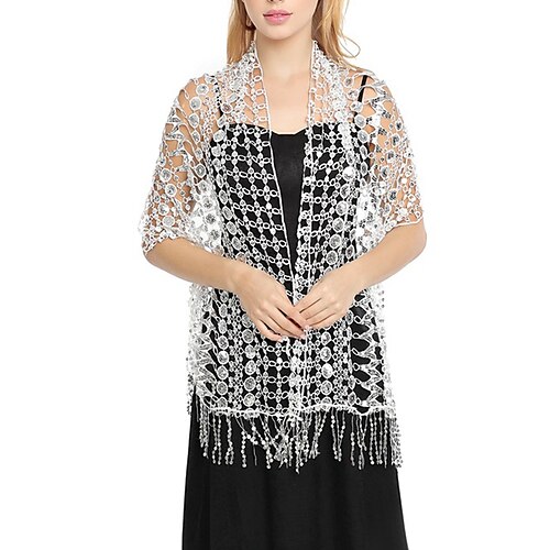 

Women's Women's Shawls & Wraps Party Wedding Special Occasion Black Silver White Scarf Pure Color / Fall / Winter / Spring / Summer / Polyester