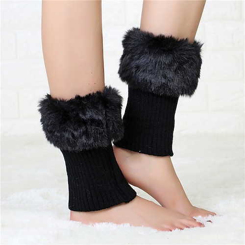 

Women's 1 Pair Socks Casual Socks Leg Warmers Fashion Comfort Acrylic Solid Colored Casual Daily Indoor Ultra Warm Winter Fall Black 4 Khaki Light gray