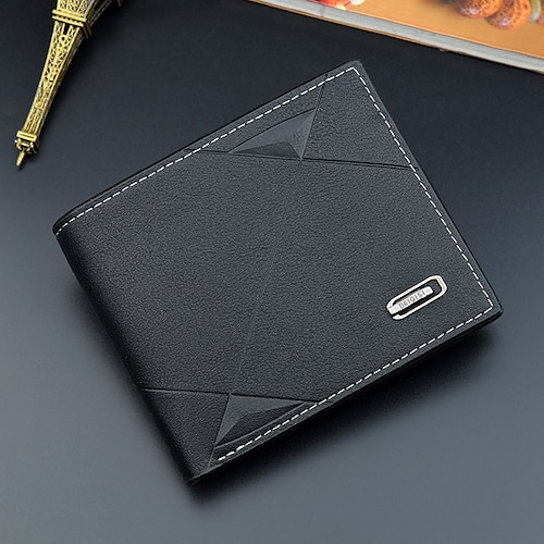 

Men's Retro Wallet PU Leather Embossed Solid Color Daily Office & Career Light Coffee Black Dark Coffee