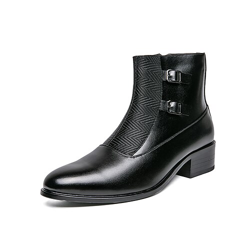 

Men's Boots Chelsea Boots Casual British Daily PU Booties / Ankle Boots Black Striped Winter Fall