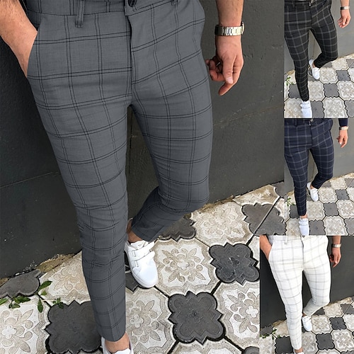 

Per uomo Chino Pantaloni Pantaloni da jogger Pantaloni eleganti scozzesi A quadri Banda Lunghezza intera Formale Attività commerciale Di tendenza Streetwear Verde Nero Media elasticità