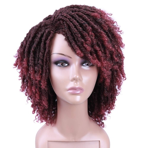 

Dreadlock Wig Short Twist Wigs for Black Women and Men Afro Curly Synthetic Wig