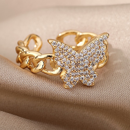 

Damen Ringe Elegant Hochzeit Schmetterling Ring / Goldfarben / Silber / Herbst / Winter / Frühling