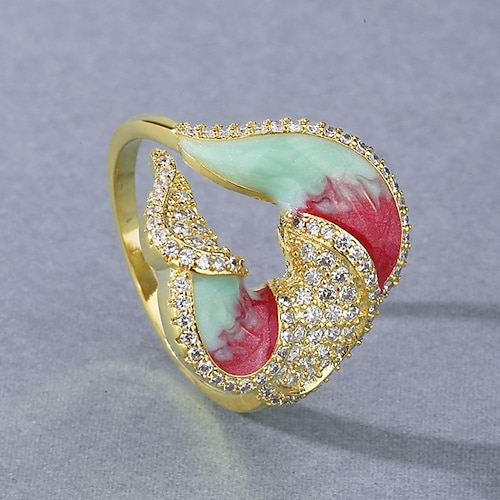 

Women Ring AAA Cubic Zirconia Fancy Gold Brass Flower Shape Elegant Fashion Holiday 1pc / Women's / Wedding / Gift / Engagement