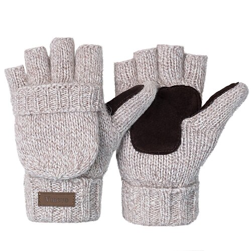 

Bike Gloves Cycling Gloves Winter Fingerless Gloves Anti-Slip Windproof Warm Breathable Sports Gloves Mountain Bike MTB Outdoor Exercise Cycling / Bike Dark Grey Cream Grey for Adults'