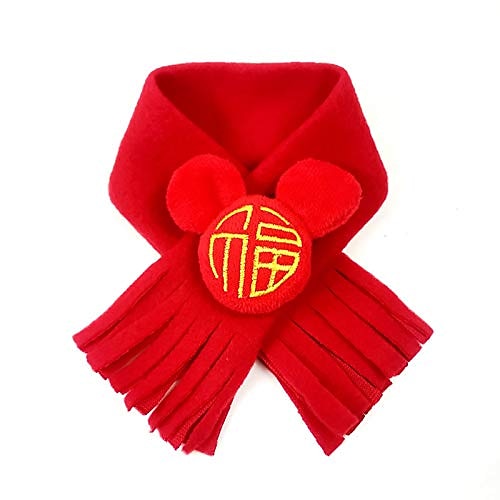 

Chinese New Year Style Design Cat Dog Bowknot Decor Collar Neck Strap Scarf Pet Costume Outfit Apparel 3 M