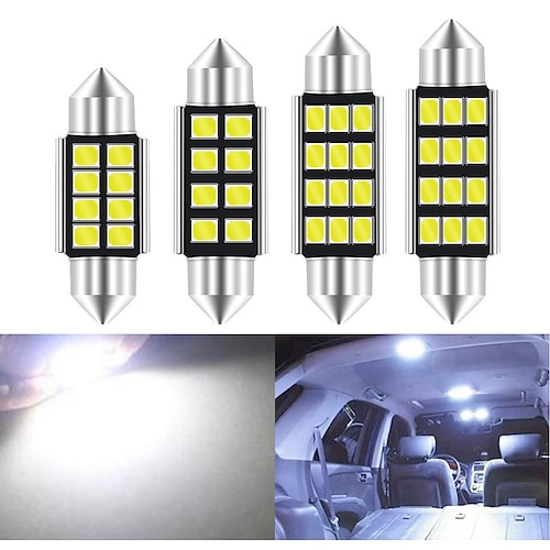 

10pcs Car Bulbs c5w c10w LED Pure White CANbus 12V Festoon 31mm 36mm 39mm 41mm Reading Lamp Car Interior Light 2835 SMD License Plate Light