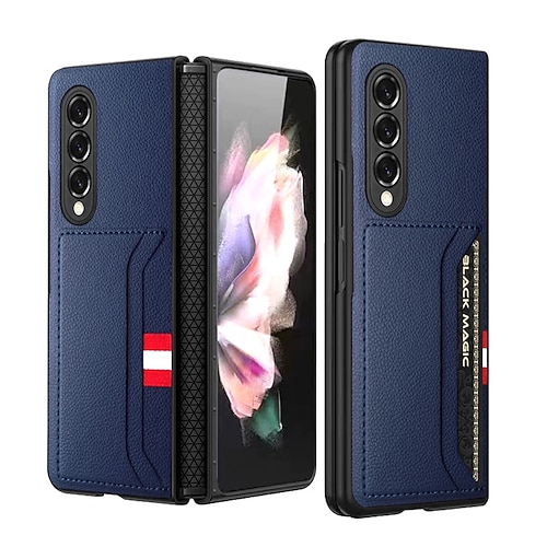 

telefono Custodia Per Samsung Galaxy Per retro Z Fold 3 Porta-carte di credito A prova di sporco Resistente agli urti Tinta unita TPU PC pelle sintetica